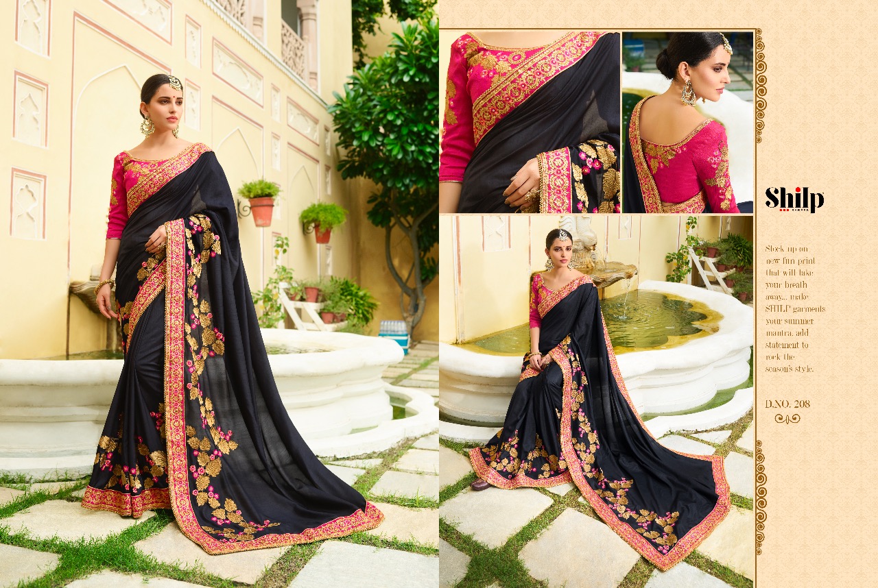 Shilp 201 Series By Shilp Sarees 201 To 215 Series  Designer Wedding Collection Beautiful Traditional Wear Colorful Stylish Fancy Party Wear & Occasional Wear Silk Embroidered Sarees At Wholesale Price