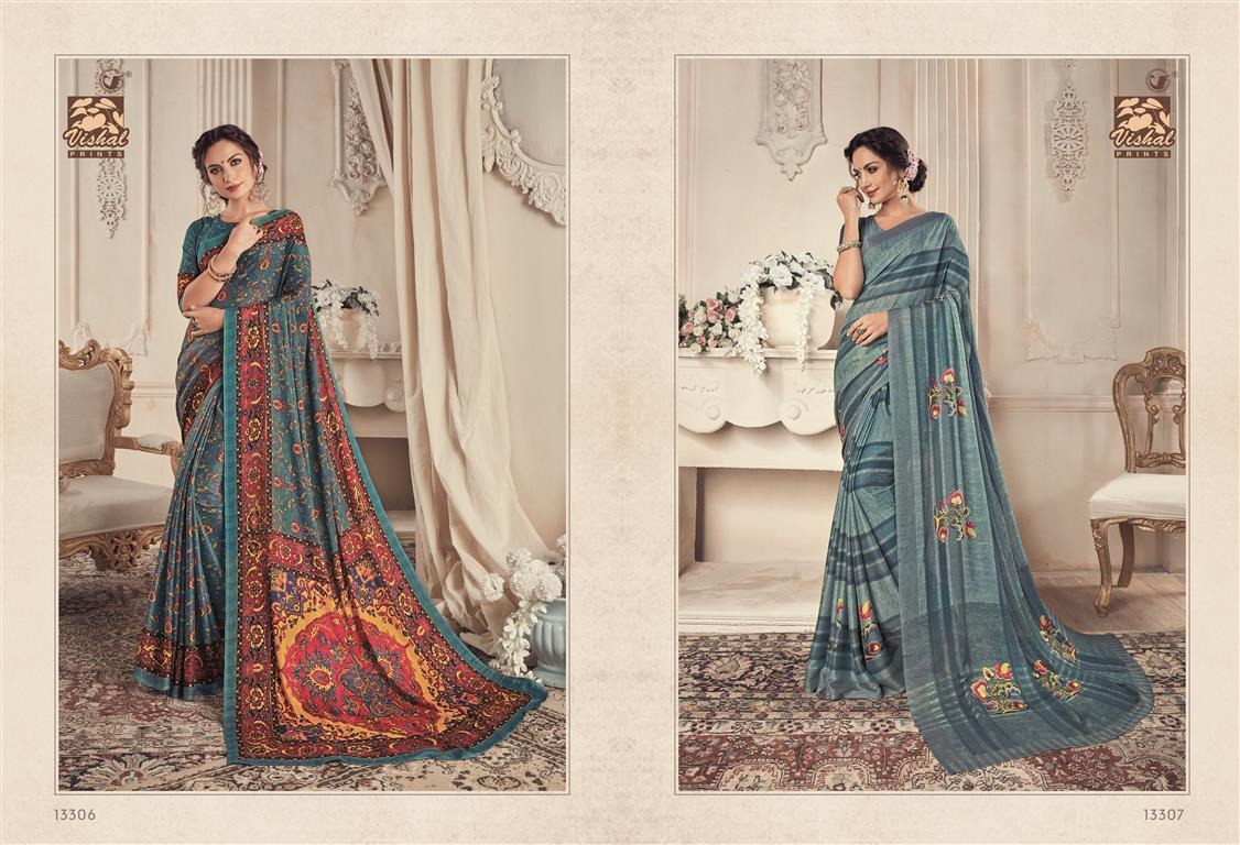 Shimaro Vol-2 By Vishal Prints 13302 To 13326 Series Indian Traditional Wear Collection Beautiful Stylish Fancy Colorful Party Wear & Occasional Wear Fancy Printed Sarees At Wholesale Price