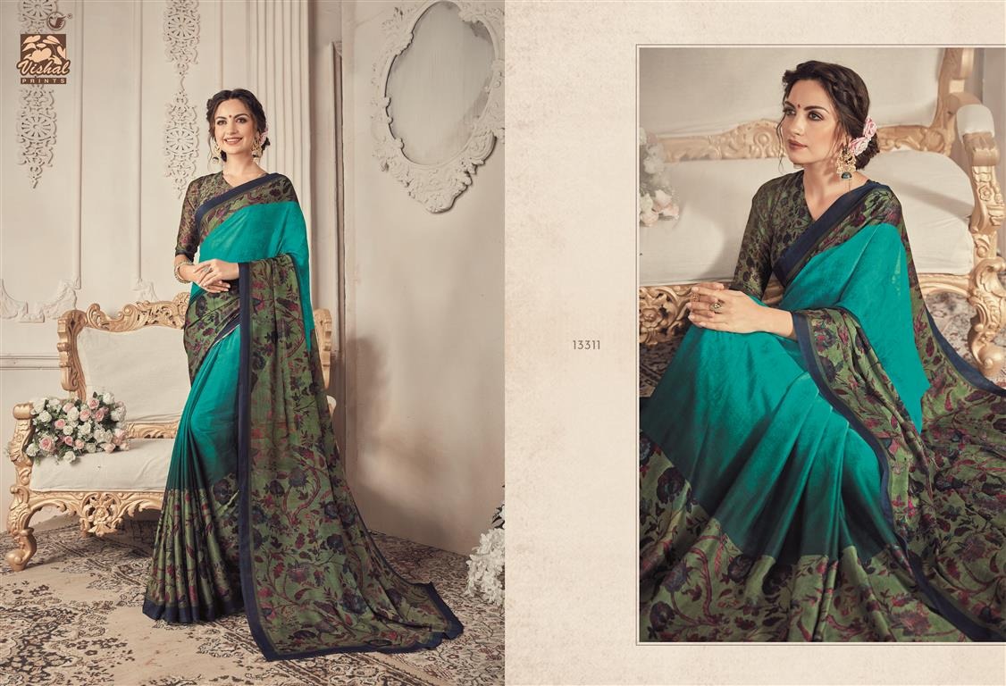 Shimaro Vol-2 By Vishal Prints 13302 To 13326 Series Indian Traditional Wear Collection Beautiful Stylish Fancy Colorful Party Wear & Occasional Wear Fancy Printed Sarees At Wholesale Price