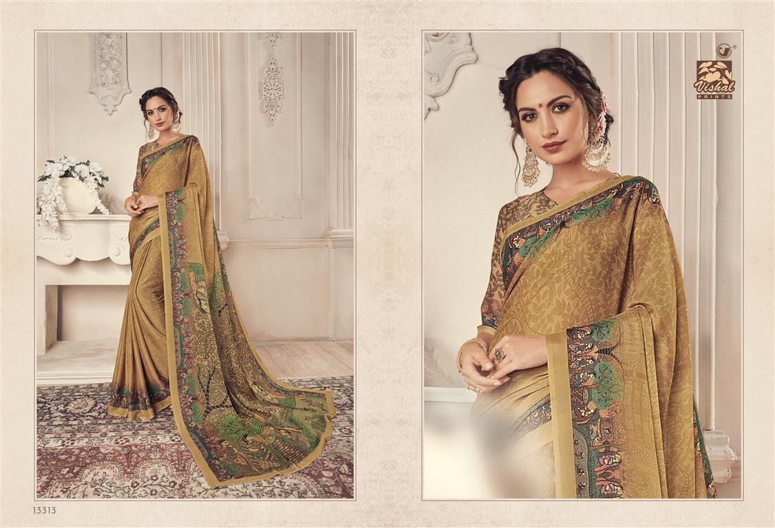 Shimaro Vol-2 By Vishal Prints 13302 To 13326 Series Indian Traditional Wear Collection Beautiful Stylish Fancy Colorful Party Wear & Occasional Wear Fancy Printed Sarees At Wholesale Price