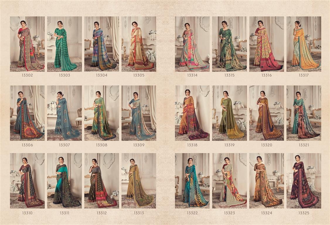 Shimaro Vol-2 By Vishal Prints 13302 To 13326 Series Indian Traditional Wear Collection Beautiful Stylish Fancy Colorful Party Wear & Occasional Wear Fancy Printed Sarees At Wholesale Price