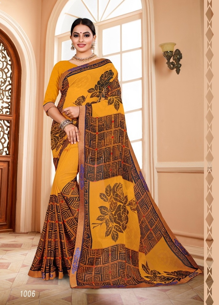 Shivani By Hanuman Prints 1001 To 1008 Series Indian Traditional Wear Collection Beautiful Stylish Fancy Colorful Party Wear & Occasional Wear Pure Weightless Printed Sarees At Wholesale Price