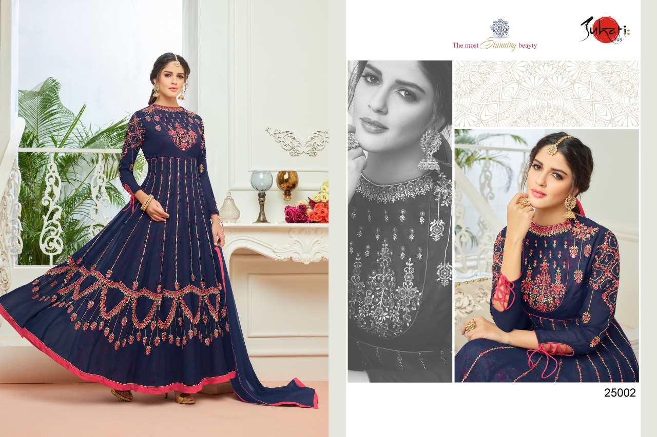 Shiyaa By Suhati Fab 25002 To 25010 Series Designer Anarkali Suits Beautiful Wedding Collection Colorful Fancy Party Wear & Occasional Wear Faux Georgette Dresses At Wholesale Price