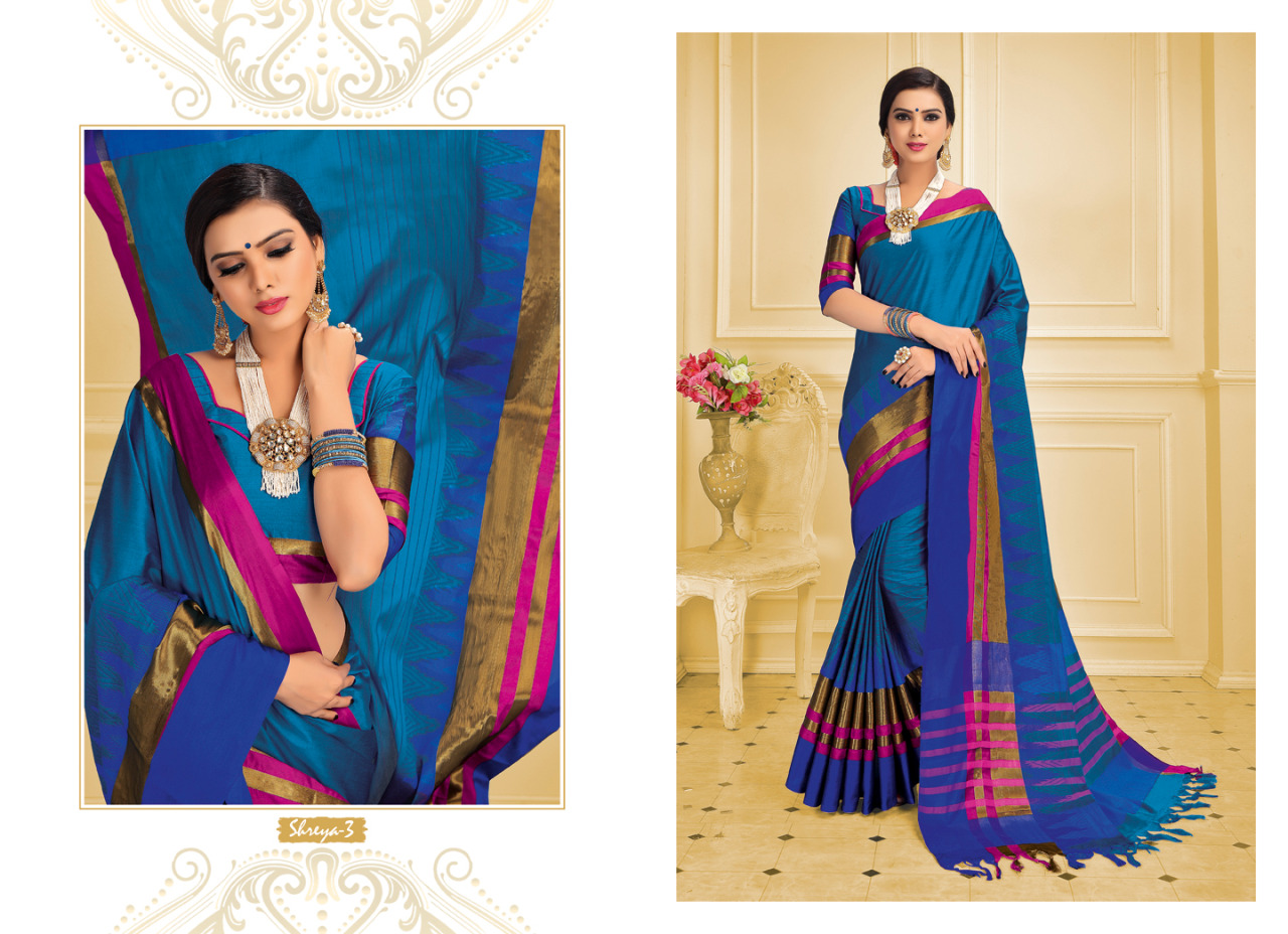 Shreya By St Namo 1 To 9 Series Indian Traditional Wear Beautiful Stylish Fancy Colorful Party Wear & Occasional Wear Silk Cotton Printed Sarees At Wholesale Price