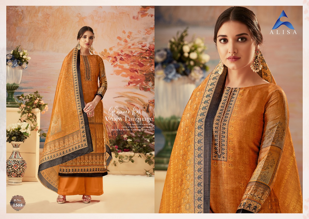 Silky By Alisa 1501 To 1508 Series Indian Traditional Wear Collection Beautiful Stylish Fancy Colorful Party Wear & Occasional Wear Pure Silk Digital Printed At Wholesale Price