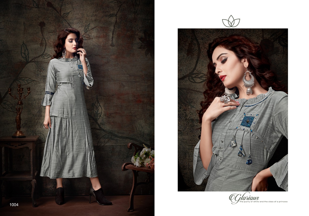 Silver Pearl Vol-2 By Sanidhya Trendz 1001 To 1006 Series Indian Traditional Wear Collection Beautiful Stylish Fancy Colorful Party Wear & Occasional Wear Silk Slub Printed Kurtis At Wholesale Price