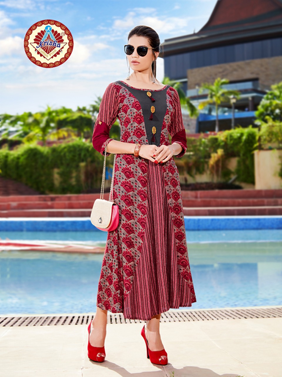 Simi Vol-2 By Krisha 21 To 26 Series Designer Beautiful Stylish Fancy Colorful Casual Wear & Ethnic Wear Heavy Rayon Printed Kurtis At Wholesale Price