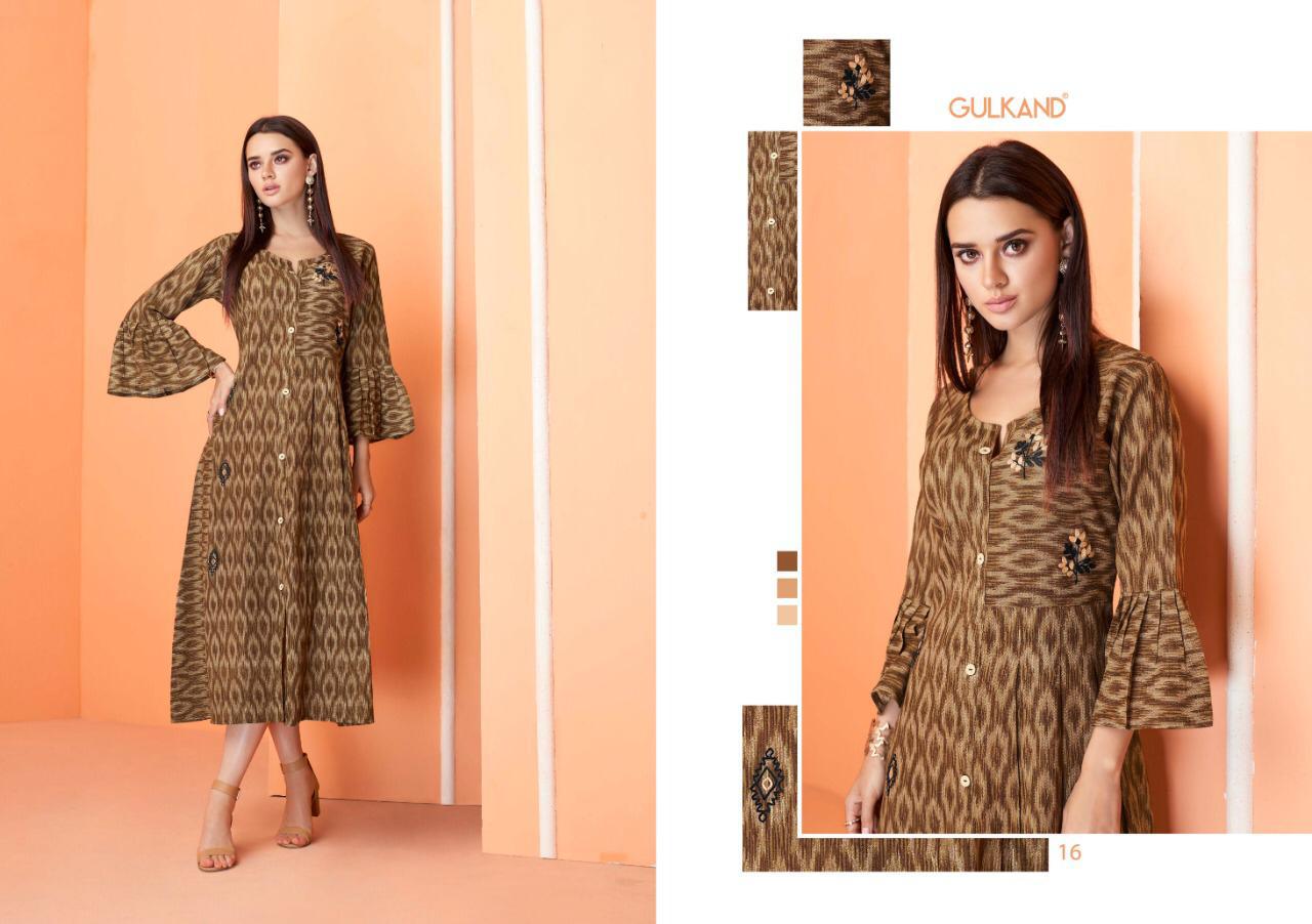 Simran By Gulkand 13 To 18 Series Stylish Fancy Beautiful Colorful Casual Wear & Ethnic Wear Jaipur Handloom Cotton With Hand Work Kurtis At Wholesale Price