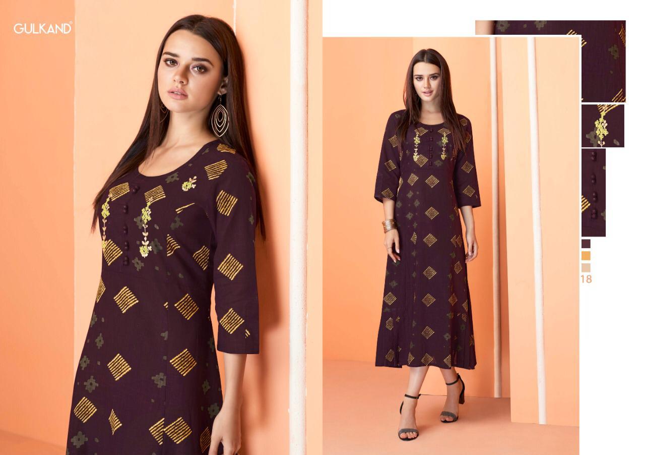 Simran By Gulkand 13 To 18 Series Stylish Fancy Beautiful Colorful Casual Wear & Ethnic Wear Jaipur Handloom Cotton With Hand Work Kurtis At Wholesale Price