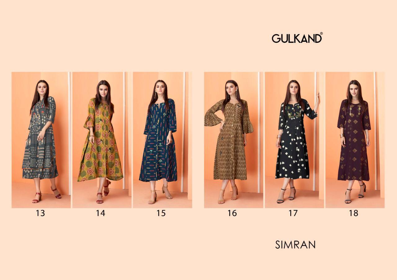 Simran By Gulkand 13 To 18 Series Stylish Fancy Beautiful Colorful Casual Wear & Ethnic Wear Jaipur Handloom Cotton With Hand Work Kurtis At Wholesale Price