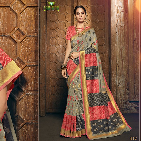 Sinduri By Sanskar Sarees 411 To 419 Series Indian Traditional Wear Collection Beautiful Stylish Fancy Colorful Party Wear & Occasional Wear Chanderi Sarees At Wholesale Price