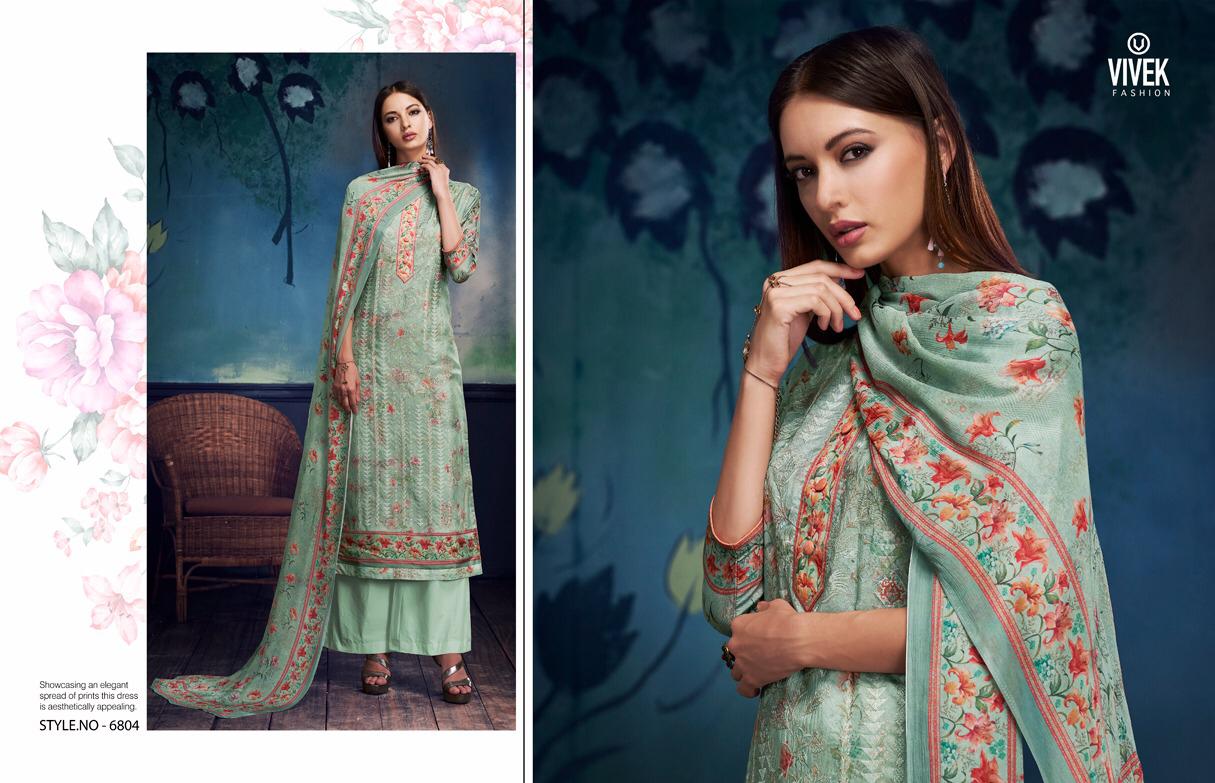 Simran By Vivek Fashion 6801 To 6808 Series Beautiful Suits Stylish Fancy Colorful Casual Wear & Ethnic Wear Collection Upada Silk Embroidered Dresses At Wholesale Price