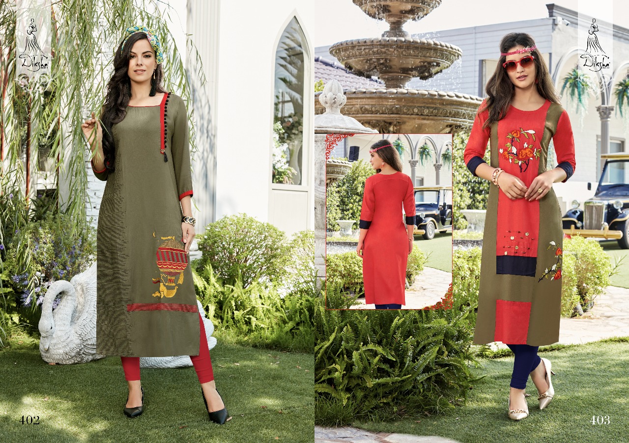 Siya Vol-4 By Diksha Creation 401 To 414 Series Beautiful Stylish Fancy Colorful Casual Wear & Ethnic Wear Rayon Embroidered Kurtis At Wholesale Price