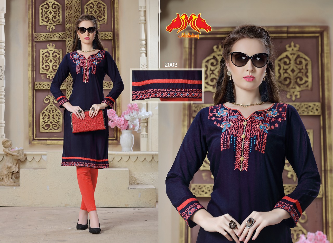 Sizzler By Moh Trendz 2001 To 2012 Series Beautiful Stylish Fancy Colorful Casual Wear & Ethnic Wear Rayon Embroidered Kurtis At Wholesale Price