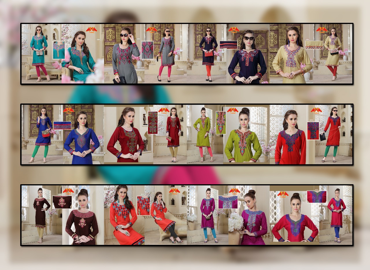 Sizzler By Moh Trendz 2001 To 2012 Series Beautiful Stylish Fancy Colorful Casual Wear & Ethnic Wear Rayon Embroidered Kurtis At Wholesale Price