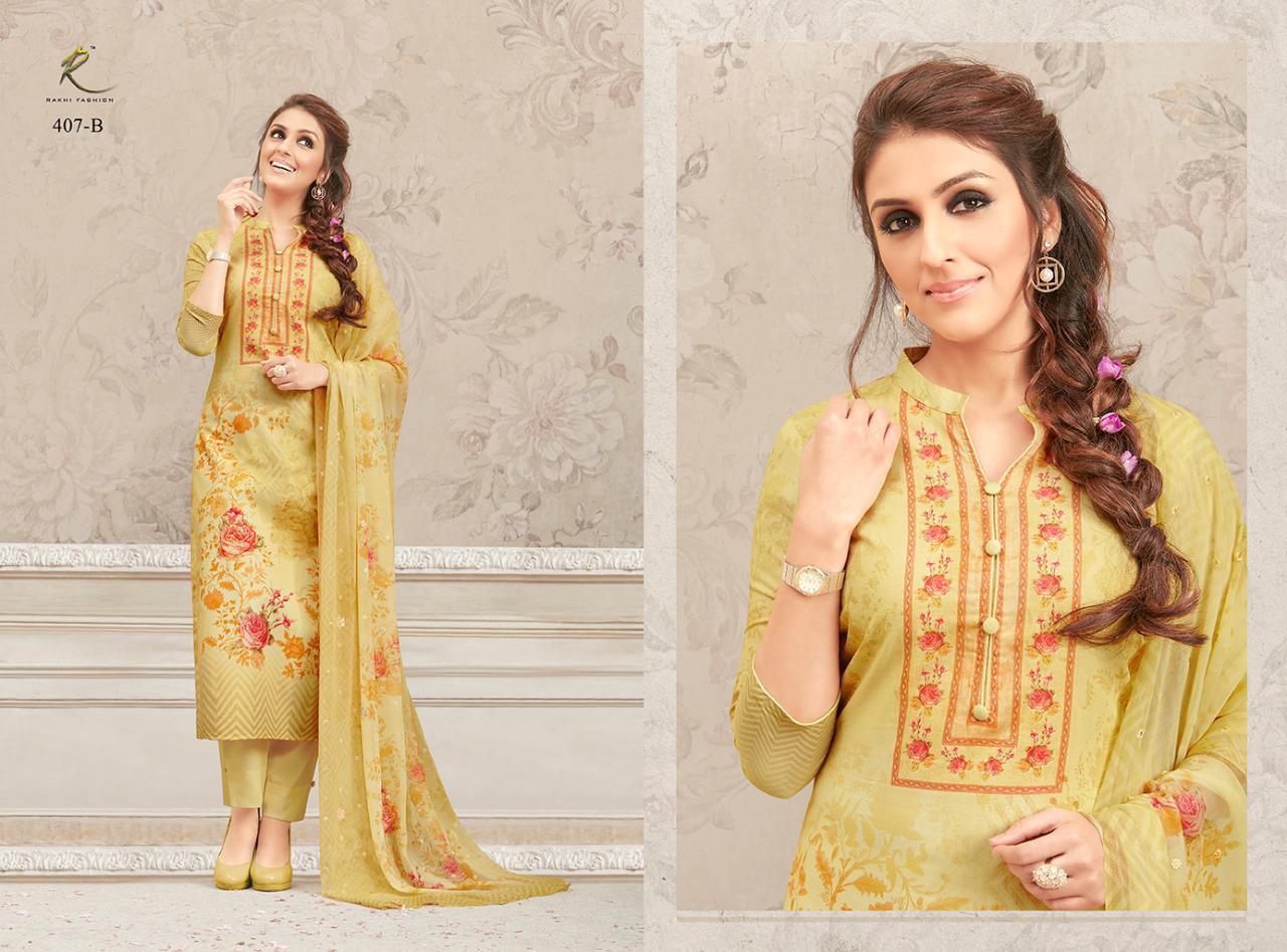 Sizzling Summer By Rakhi Fashion 405-a To 408-b Series Beautiful Suits Stylish Fancy Colorful Party Wear & Ethnic Wear Fine Lawn Cotton Digital Printed Dresses At Wholesale Price