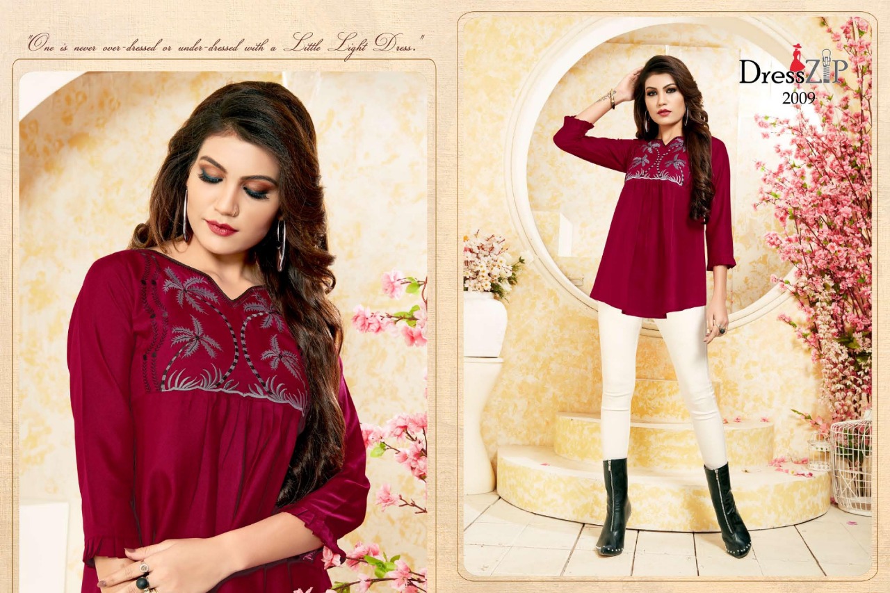 Sky Vol-1 By Dress Zip 2009 To 2013 Series Beautiful Colorful Stylish Fancy Casual Wear & Ethnic Wear & Ready To Wear Ruby Cotton Embroidered Kurtis At Wholesale Price