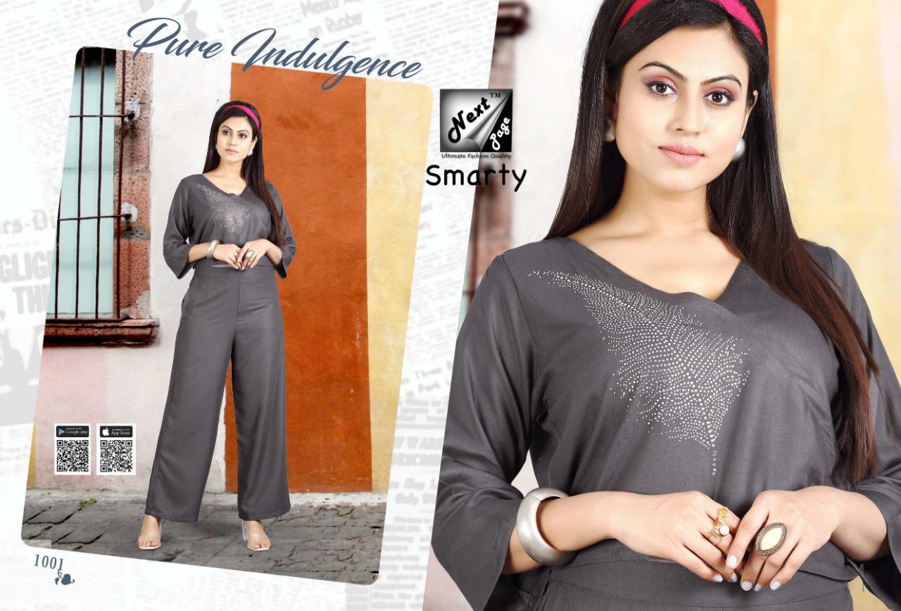 Smarty By Next Page 1001 To 1010 Series Beautiful Stylish Fancy Colorful Casual Wear & Ethnic Wear & Ready To Wear Rayon Kurtis With Bottom At Wholesale Price