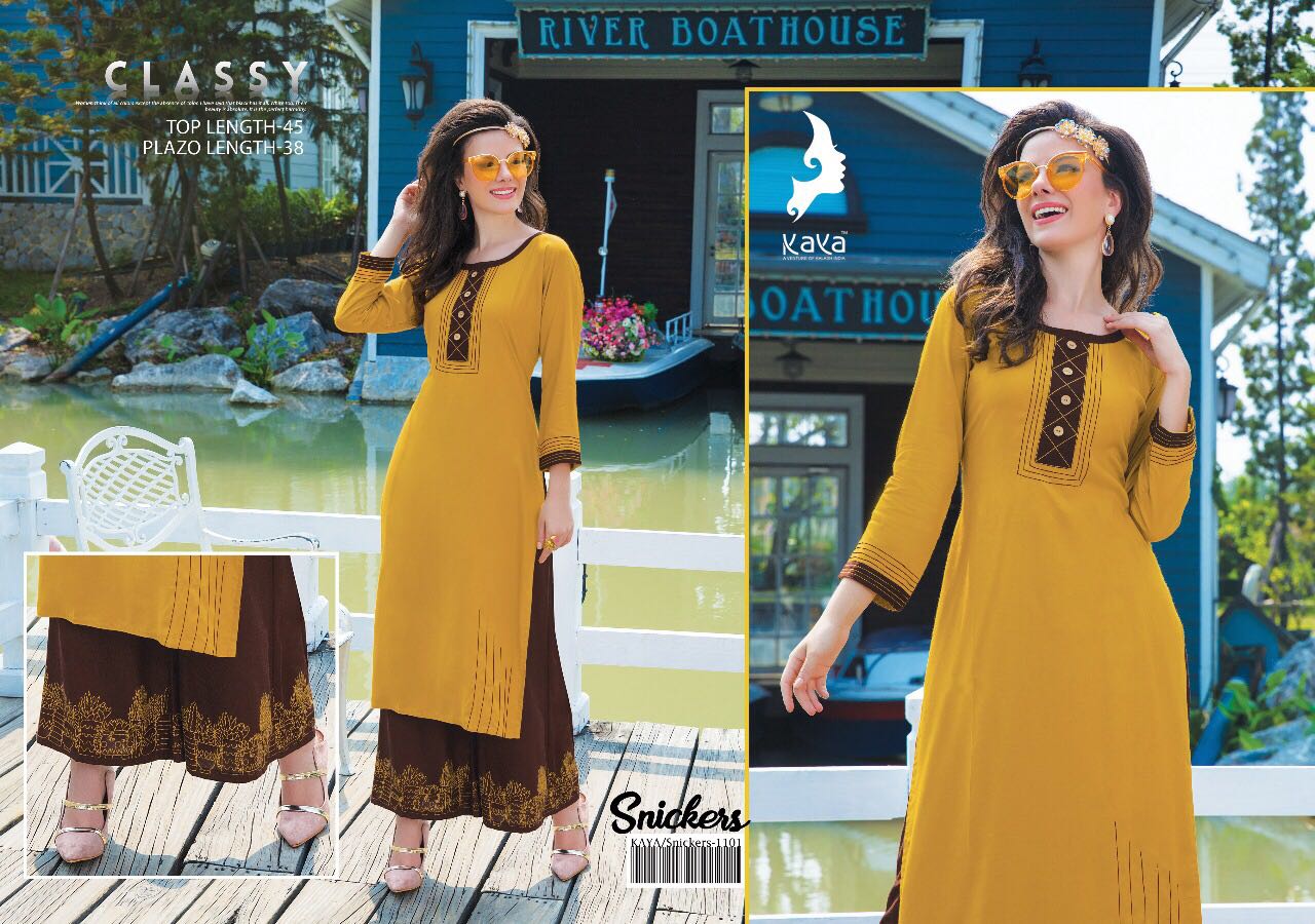 Snickers By Kaya 1101 To 1108 Series Stylish Colorful Fancy Beautiful Casual Wear & Ethnic Wear Rayon Embroidered Kurtis At Wholesale Price