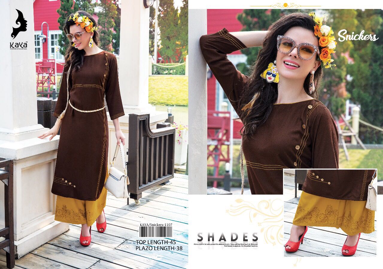 Snickers By Kaya 1101 To 1108 Series Stylish Colorful Fancy Beautiful Casual Wear & Ethnic Wear Rayon Embroidered Kurtis At Wholesale Price