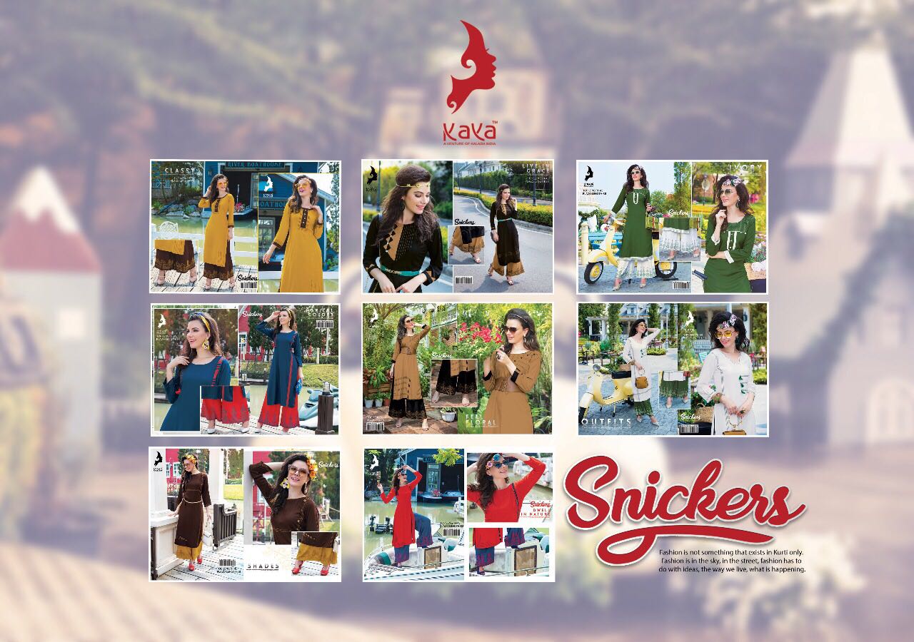 Snickers By Kaya 1101 To 1108 Series Stylish Colorful Fancy Beautiful Casual Wear & Ethnic Wear Rayon Embroidered Kurtis At Wholesale Price