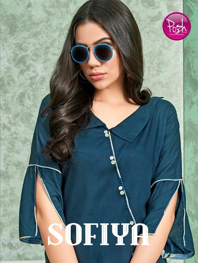 Sofiya By Posh 1301 To 1306 Series Beautiful Stylish Colorful Fancy Party Wear & Ethnic Wear & Ready To Wear Heavy Rayon Printed Kurtis At Wholesale Price