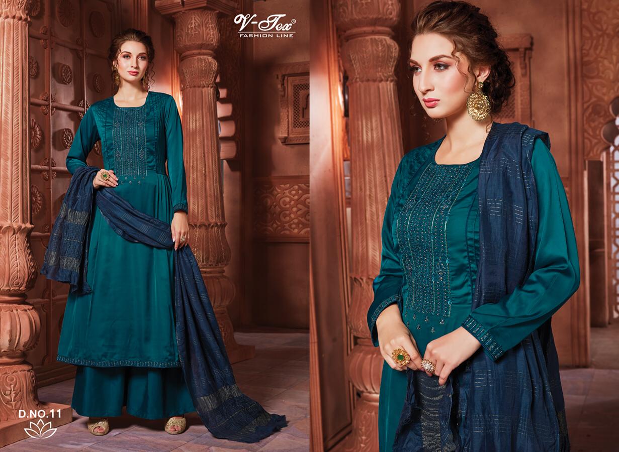 Song By V-tex 9 To 15 Series Beautiful Suits Colorful Stylish Fancy Casual Wear & Ethnic Wear Modal Satin With Embroidery Dresses At Wholesale Price