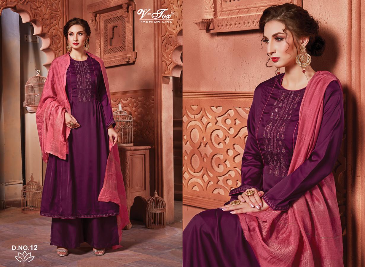 Song By V-tex 9 To 15 Series Beautiful Suits Colorful Stylish Fancy Casual Wear & Ethnic Wear Modal Satin With Embroidery Dresses At Wholesale Price