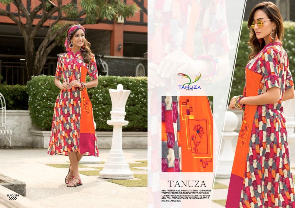 Sonika By Tanuza Fashion 287 To 297 Series Beautiful Stylish Fancy Colorful Casual Wear & Ethnic Wear & Ready To Wear Rayon Kurtis  At Wholesale Price