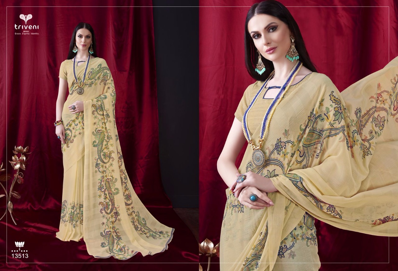 Sophie Vol-6 By Triveni 13513 To 13524 Series Indian Traditional Wear Collection Beautiful Stylish Fancy Colorful Party Wear & Occasional Wear Georgette Embroidered Sarees At Wholesale Price