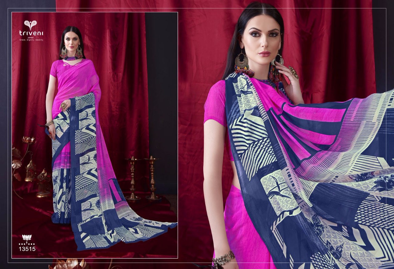 Sophie Vol-6 By Triveni 13513 To 13524 Series Indian Traditional Wear Collection Beautiful Stylish Fancy Colorful Party Wear & Occasional Wear Georgette Embroidered Sarees At Wholesale Price