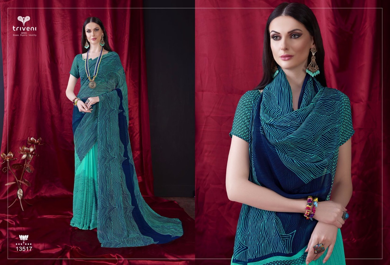 Sophie Vol-6 By Triveni 13513 To 13524 Series Indian Traditional Wear Collection Beautiful Stylish Fancy Colorful Party Wear & Occasional Wear Georgette Embroidered Sarees At Wholesale Price