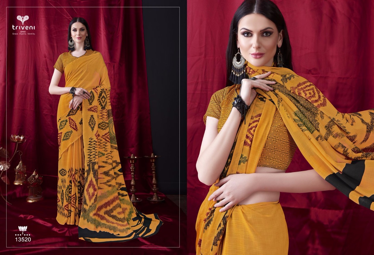 Sophie Vol-6 By Triveni 13513 To 13524 Series Indian Traditional Wear Collection Beautiful Stylish Fancy Colorful Party Wear & Occasional Wear Georgette Embroidered Sarees At Wholesale Price