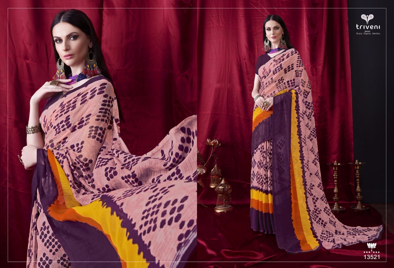 Sophie Vol-6 By Triveni 13513 To 13524 Series Indian Traditional Wear Collection Beautiful Stylish Fancy Colorful Party Wear & Occasional Wear Georgette Embroidered Sarees At Wholesale Price