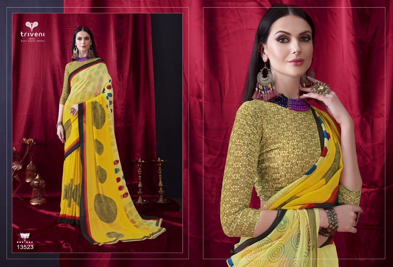 Sophie Vol-6 By Triveni 13513 To 13524 Series Indian Traditional Wear Collection Beautiful Stylish Fancy Colorful Party Wear & Occasional Wear Georgette Embroidered Sarees At Wholesale Price