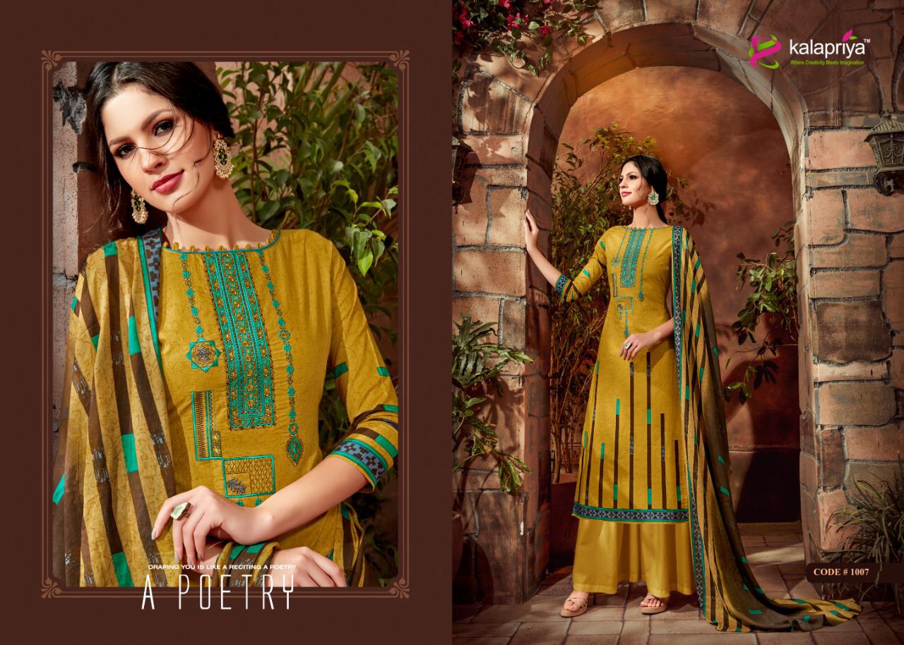 Soulmate Vol-1 By Kalapriya 1001 To 1007 Series Designer Suits Beautiful Stylish Fancy Colorful Party Wear & Ethnic Wear Pure Premium Cotton Digital Print Dresses At Wholesale Price