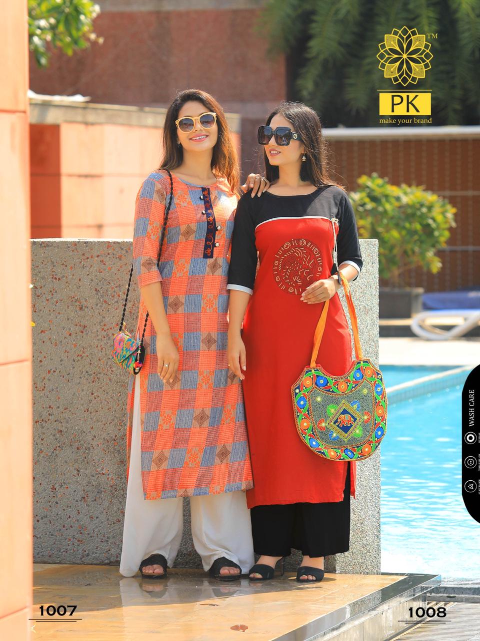 Basics Vol-11 By Pk 1001 To 1020 Series Stylish Fancy Beautiful Colorful Casual Wear & Ethnic Wear Heavy Rayon Print And Cotton Printed Kurtis At Wholesale Price