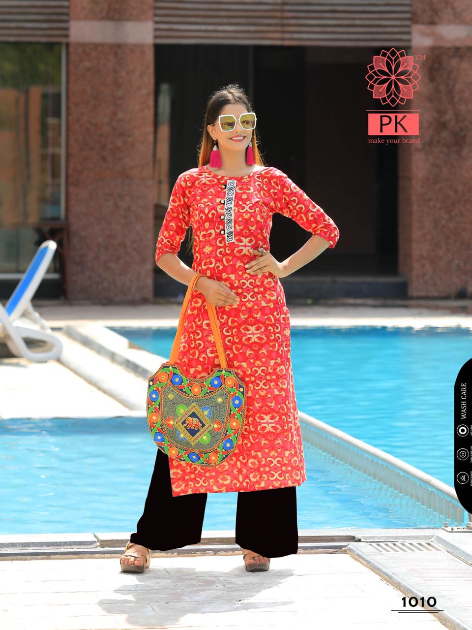 Basics Vol-11 By Pk 1001 To 1020 Series Stylish Fancy Beautiful Colorful Casual Wear & Ethnic Wear Heavy Rayon Print And Cotton Printed Kurtis At Wholesale Price