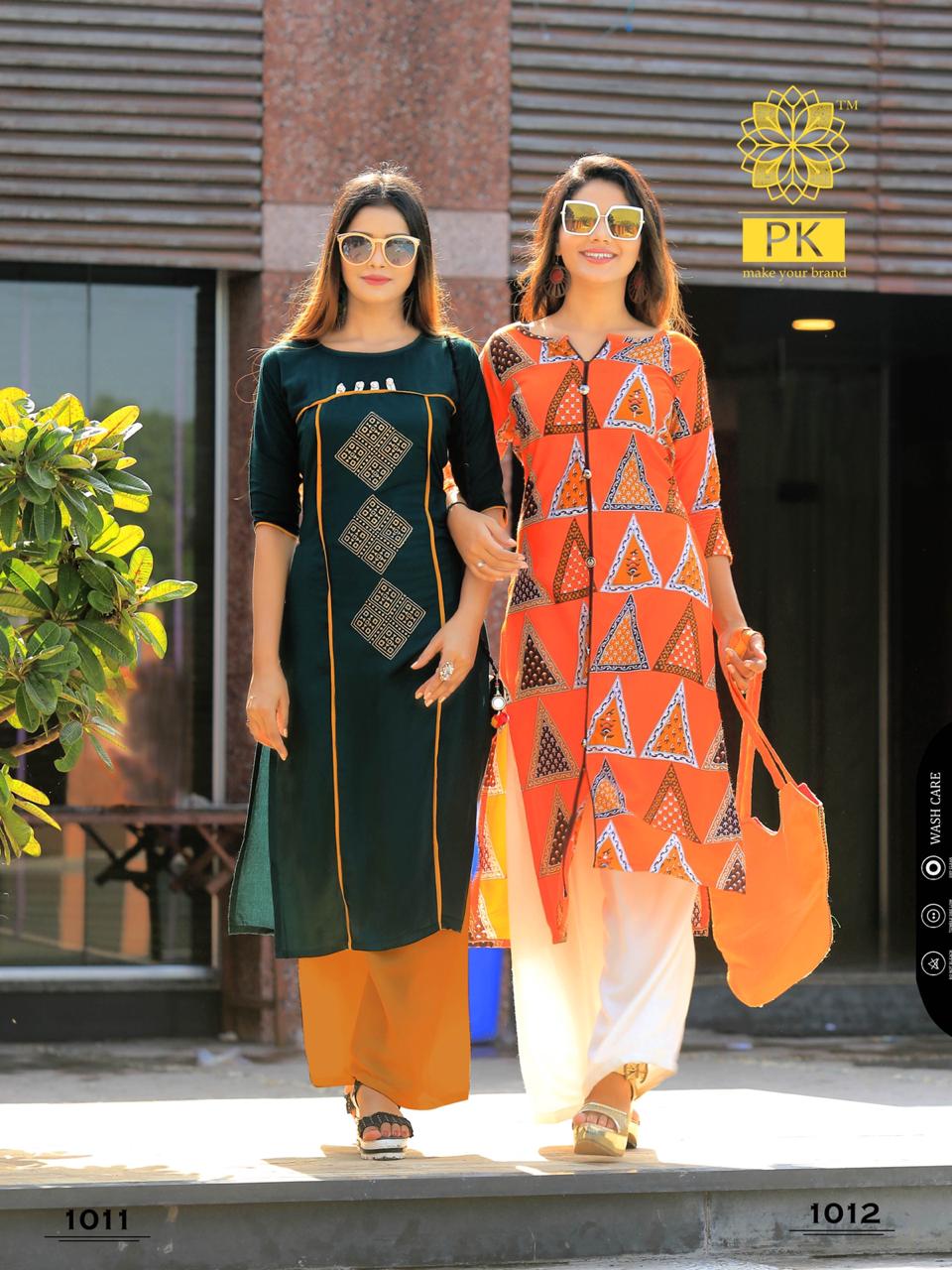 Basics Vol-11 By Pk 1001 To 1020 Series Stylish Fancy Beautiful Colorful Casual Wear & Ethnic Wear Heavy Rayon Print And Cotton Printed Kurtis At Wholesale Price