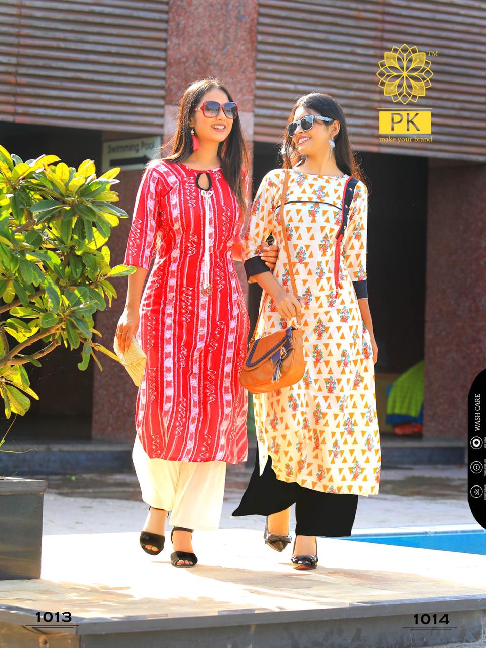 Basics Vol-11 By Pk 1001 To 1020 Series Stylish Fancy Beautiful Colorful Casual Wear & Ethnic Wear Heavy Rayon Print And Cotton Printed Kurtis At Wholesale Price