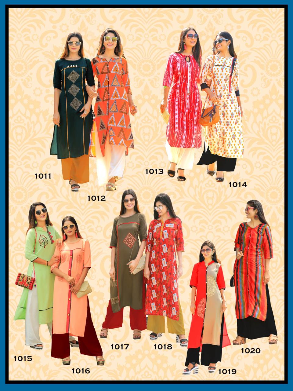 Basics Vol-11 By Pk 1001 To 1020 Series Stylish Fancy Beautiful Colorful Casual Wear & Ethnic Wear Heavy Rayon Print And Cotton Printed Kurtis At Wholesale Price