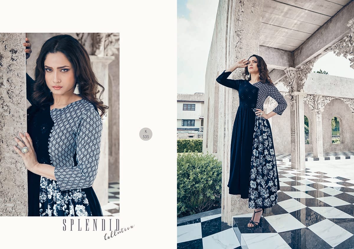 Star Light Vol-3 By Eternal 534 To 539 Series Beautiful Stylish Fancy Colorful Casual Wear & Ethnic Wear & Ready To Wear Faux Georgette Kurtis At Wholesale Price