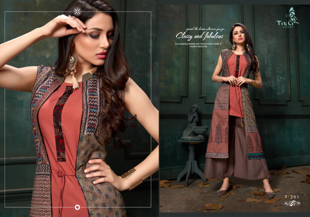 Stardom Vol-2 By Titli 196 To 201 Series Beautiful Colorful Stylish Fancy Party Wear & Ethnic Wear & Ready To Wear Silk & Rayon Printed Kurtis At Wholesale Price