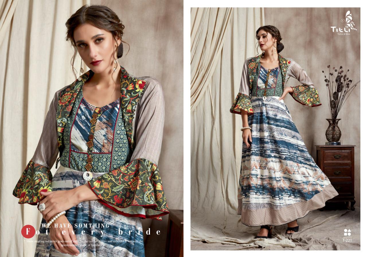 Stardom Vol-3 By Titli 217  To 222 Series Beautiful Colorful Stylish Fancy Party Wear & Ethnic Wear & Ready To Wear Fancy Printed Kurtis At Wholesale Price