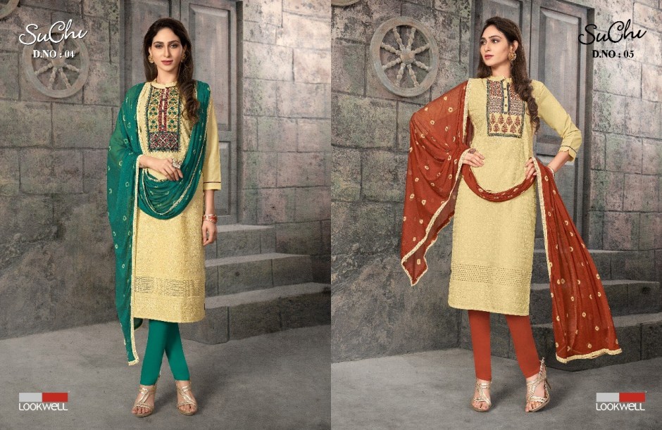 Suchi By Lookwell 01 To 06 Series Beautiful Stylish Fancy Colorful Casual Wear & Ethnic Wear Pure Cotton Heavu Shifli Embroidered Dresses At Wholesale Price