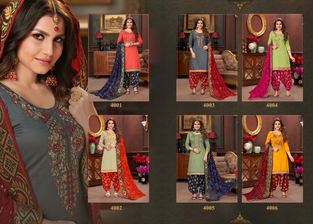Suhaana Vol-4 By Utsav Suit 4001 To 4006 Series Designer Beautiful Stylish Fancy Colorful Casual Wear & Ethnic Wear & Ready To Wear Glaze Cotton Embroidery  Dresses At Wholesale Price