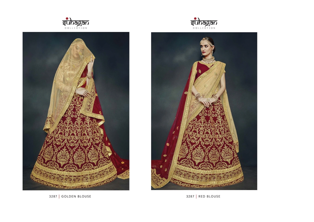 Suhagan Vol-4 By Gajiwala Creation 3284 To 3294 Series Indian Bridal Wear Collection Beautiful Stylish Fancy Colorful Party Wear & Occasional Wear Silk Lehengas At Wholesale Price