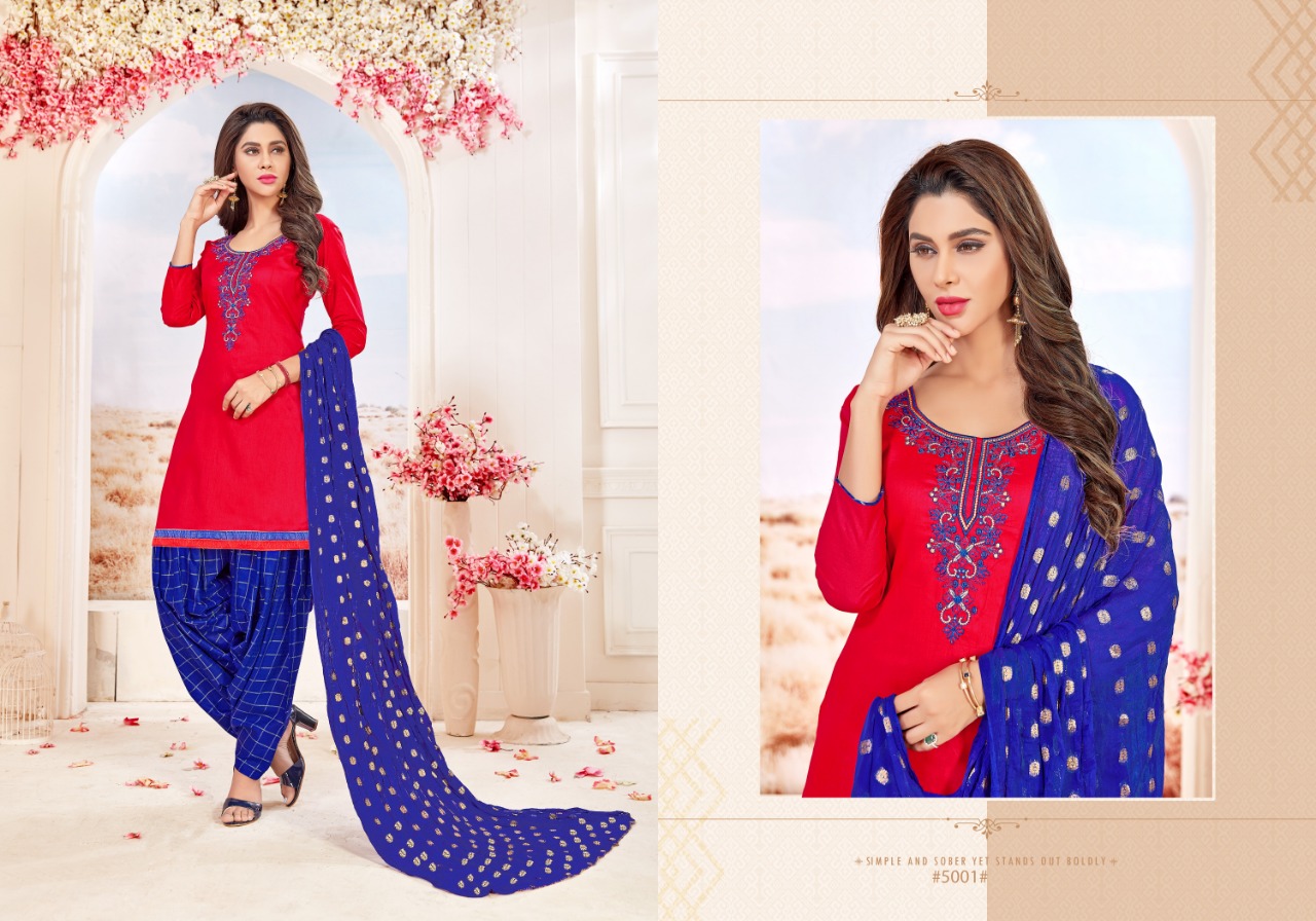 Suhagan By Gangour 5001 To 5011 Series Beautiful Patiyala Suits Stylish Fancy Colorful Casual Wear & Ethnic Wear Collection Glace Cotton Embroidered Dresses At Wholesale Price
