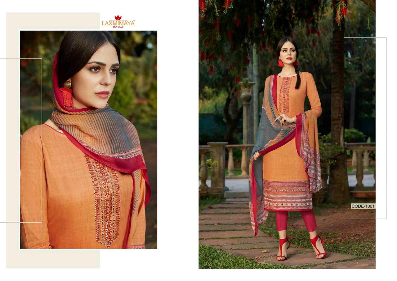 Suhana By Laxmimaya Silk Mills 1001 To 1010 Series Suits Beautiful Stylish Fancy Colorful Party Wear & Occasional Wear Pure Cotton Lawn Printed  Dresses At Wholesale Price