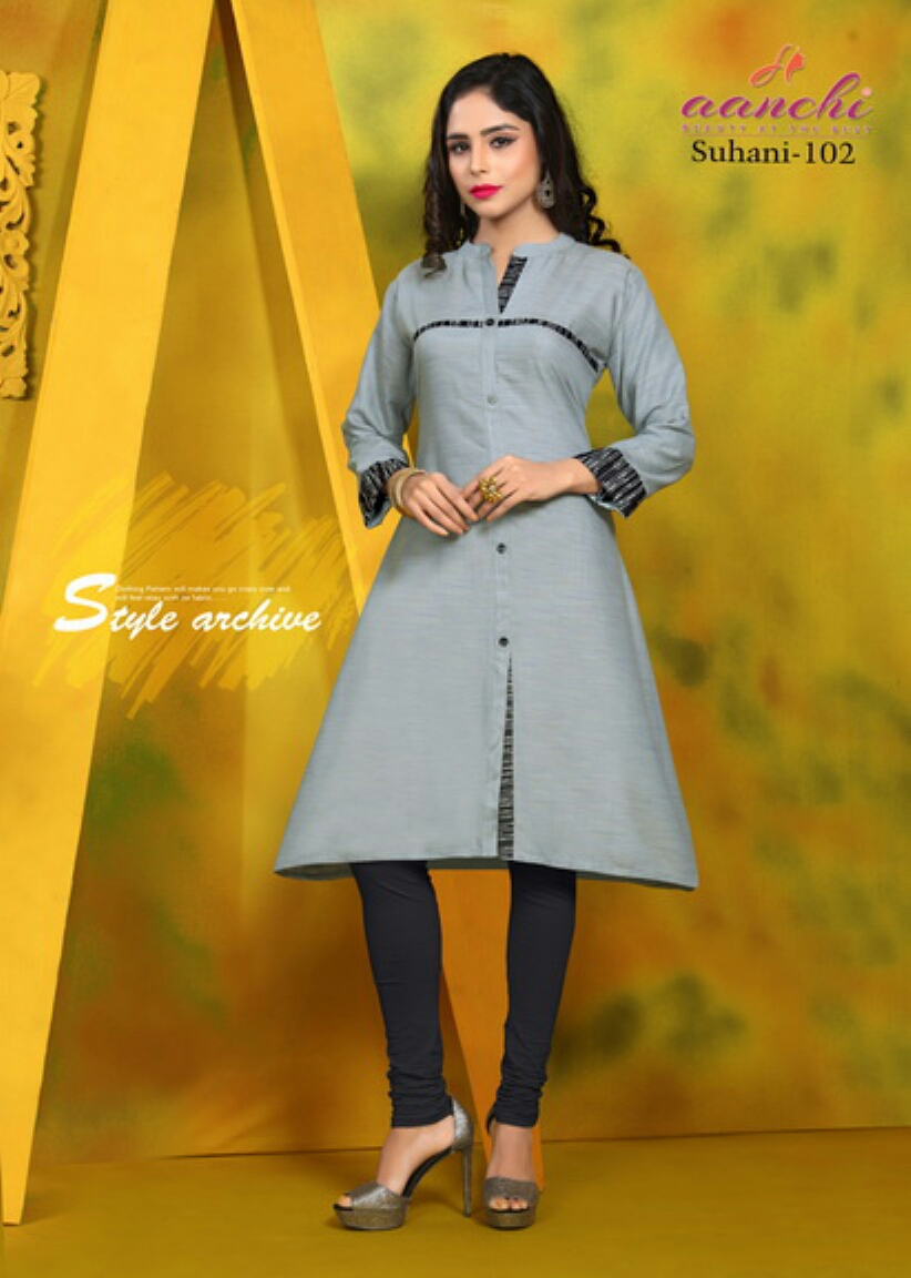 Suhani By Aanchi 101 To 108 Series Stylish Colorful Fancy Beautiful Casual Wear & Ethnic Wear Collection Rayon Cross Style Kurtis At Wholesale Price